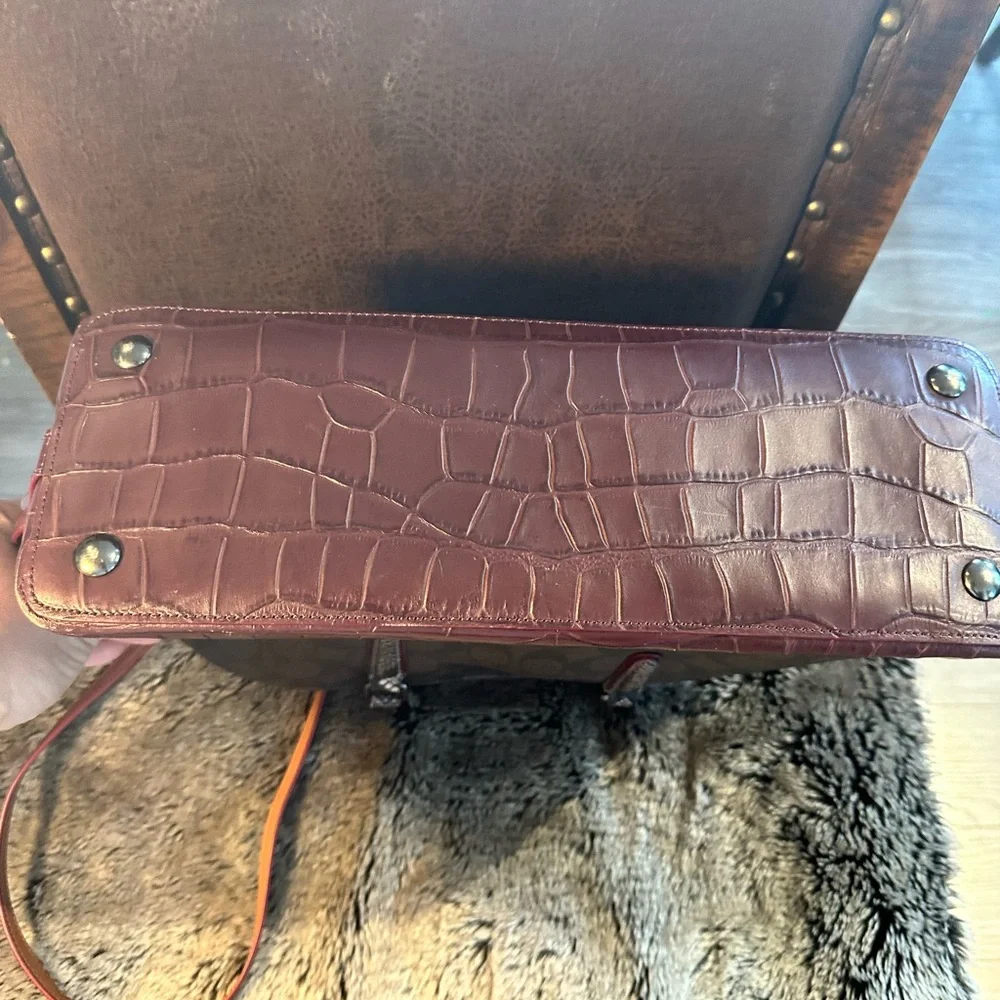 Coach Designer Authentic Exotic Brown and Oxford Sierra Satchel Bag